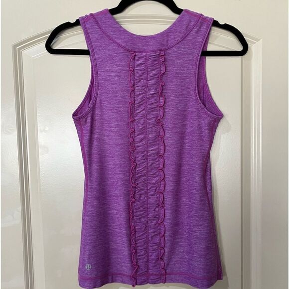 LULULEMON Berry Dash Ruffle Back Tank Top Women’s Size 4 - Picture 2 of 3